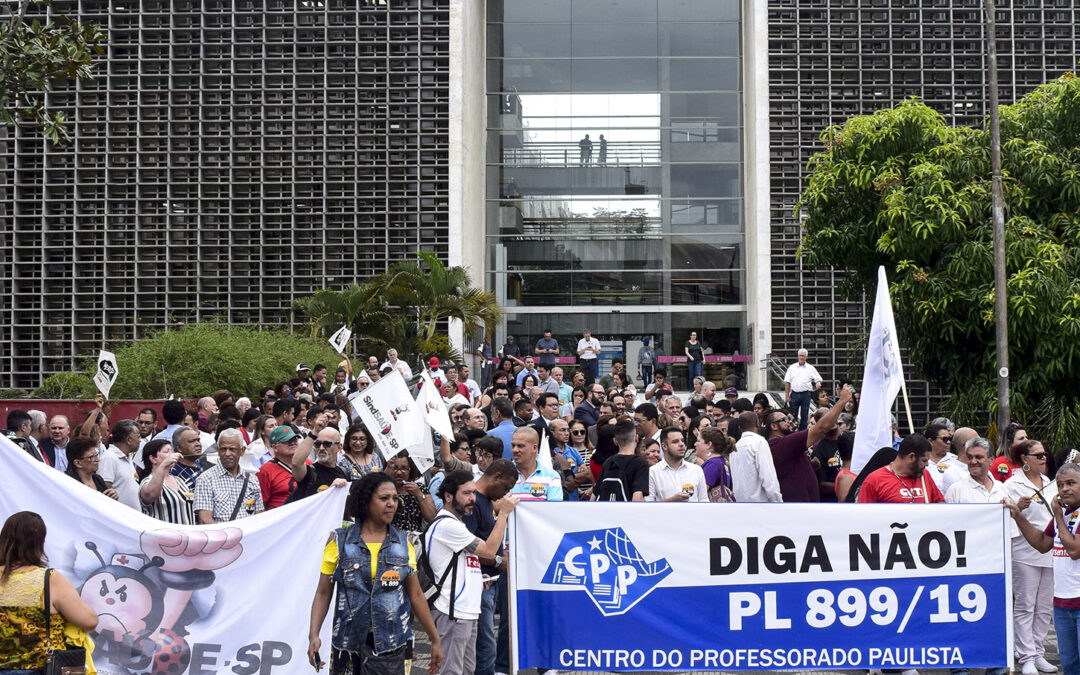 Funcionalismo público faz manifestação em frente à Alesp