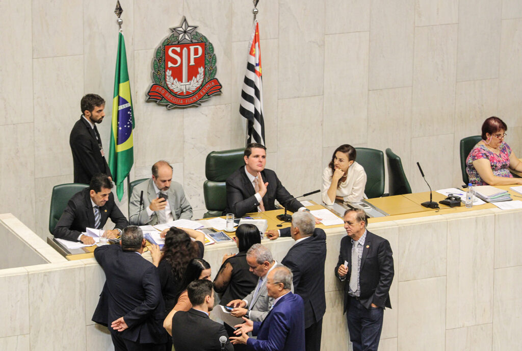 Plenário durante a votação da Previdência em 1º turno