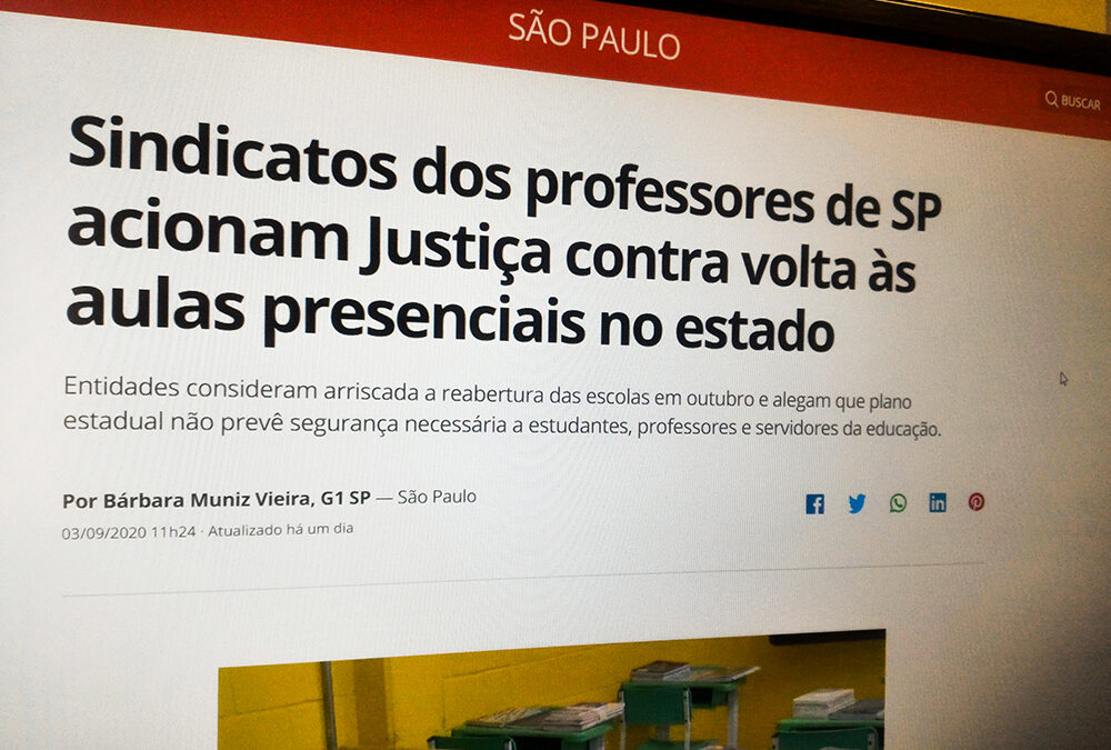 Ação contra aulas presenciais tem ampla repercussão na imprensa