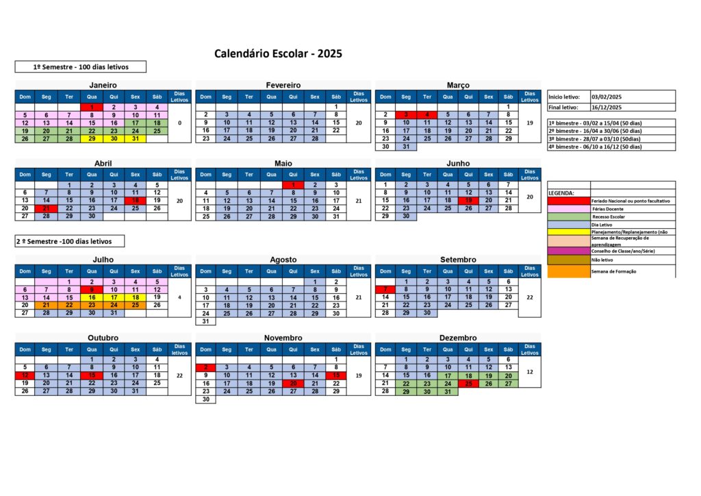 Resolução Seduc dispõe sobre elaboração do calendário escolar para ano