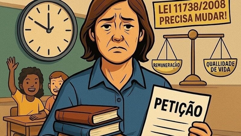 Campanha pela redução da jornada dos professores é capa no jornal Tribuna Ourinhense