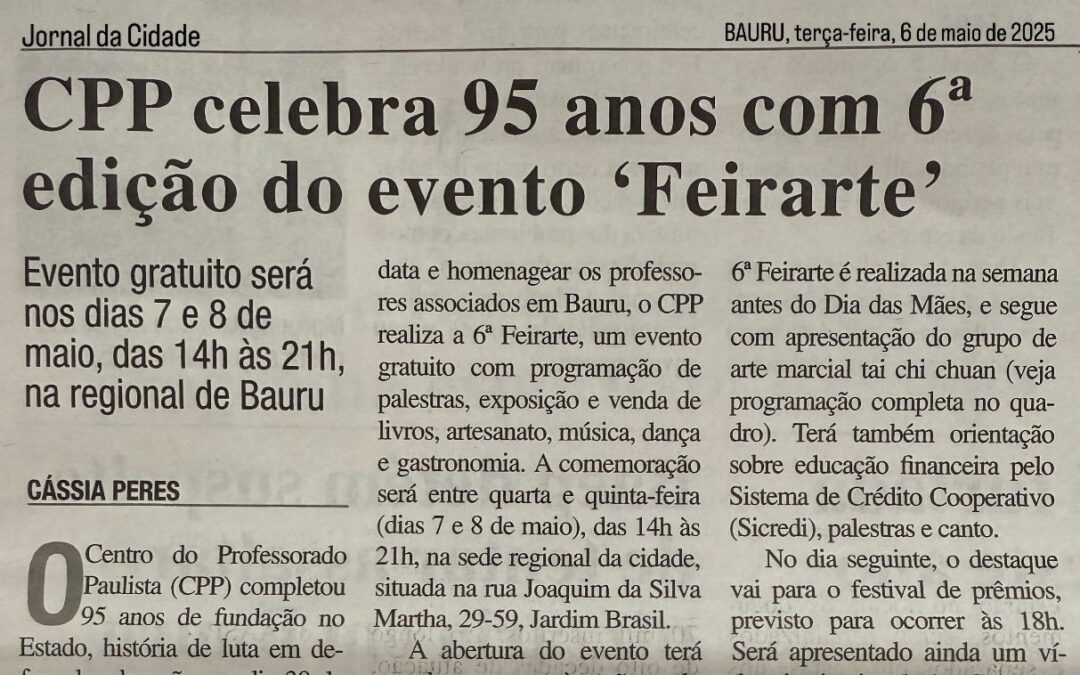 ‘Feirarte’ do CPP Bauru é destaque no Jornal da Cidade