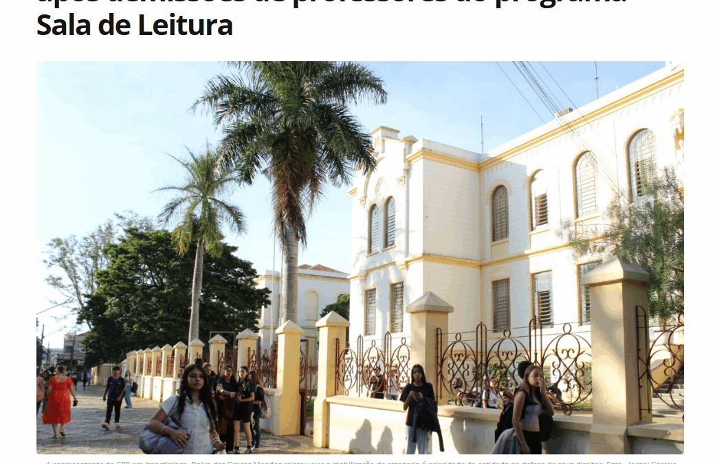 Jornal Correio de Itapetininga destaca medida do CPP para proteger professores do programa Sala de Leitura