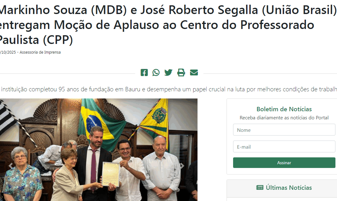 Câmara de Bauru homenageia CPP pelos seus 95 anos