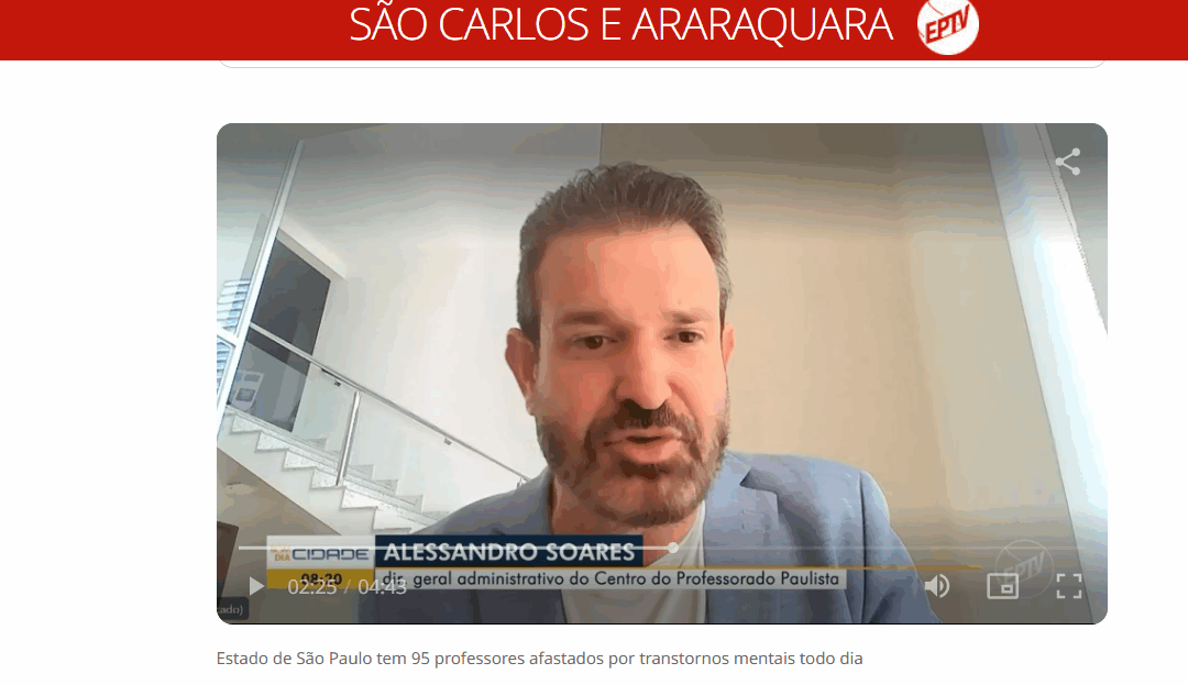 Diretor-geral do CPP cede entrevista para a EPTV sobre afastamentos de docentes por saúde mental