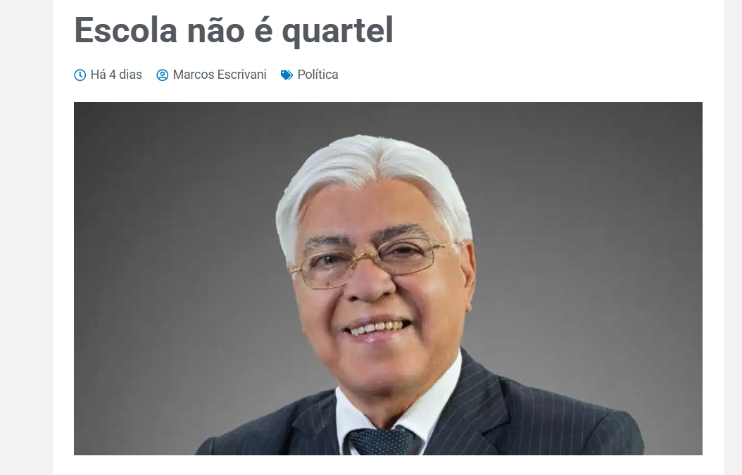 Artigo do primeiro vice-presidente sobre escola cívico-militar é destaque na mídia