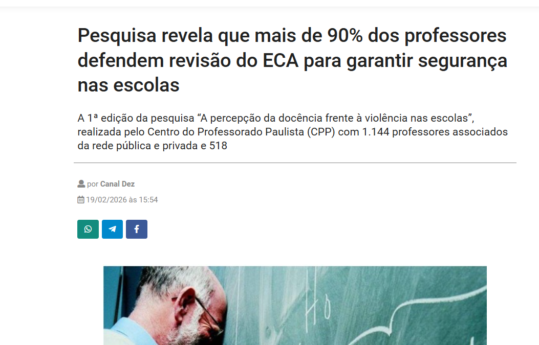 Diretor-geral do CPP aborda temas relevantes para a educação na imprensa