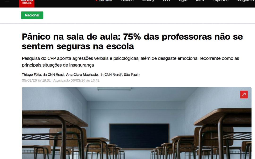 Pesquisa do CPP sobre insegurança das mulheres nas escolas repercute na imprensa