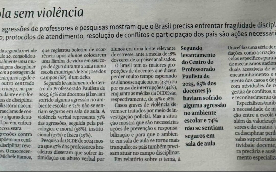 Pesquisa do CPP é destaque no editorial do jornal Folha de S. Paulo