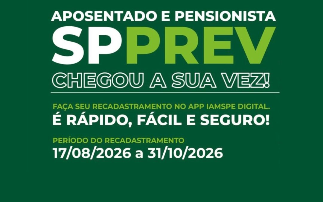 Aposentados e pensionistas da SPPrev devem fazer recadastramento junto ao Iamspe até outubro